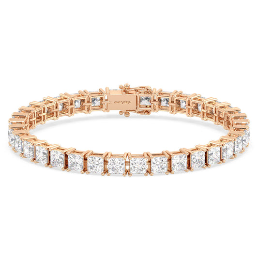 THEODORA CLASSIC PRINCESS CUT TENNIS BRACELET, GOLD