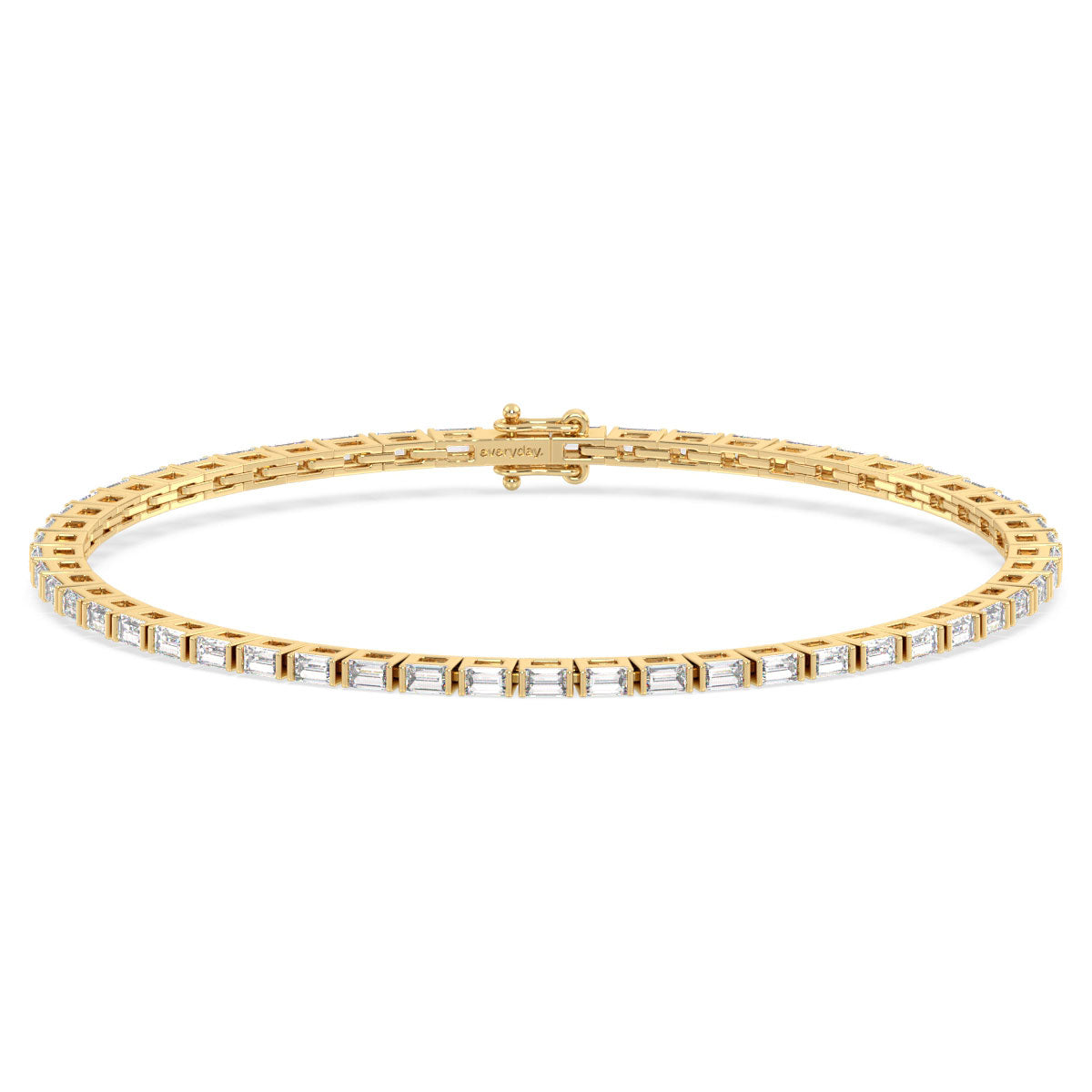 THEODORA CHANNEL SET BAGUETTE CUT TENNIS BRACELET, GOLD