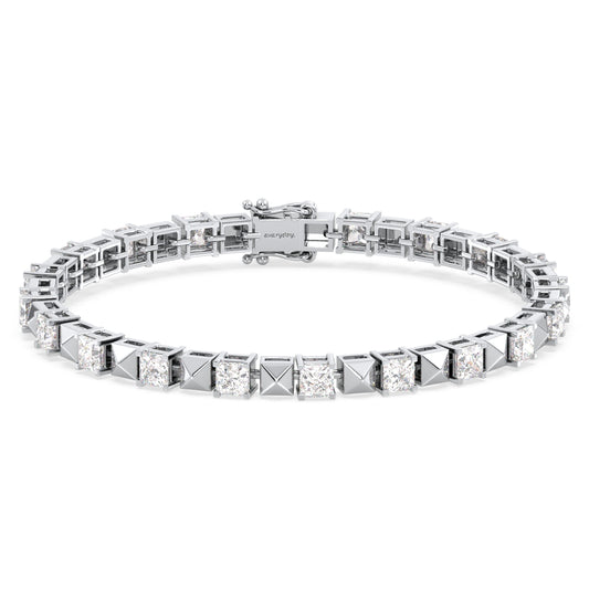 THEODORA ELEVATED PRINCESS CUT TENNIS BRACELET, GOLD