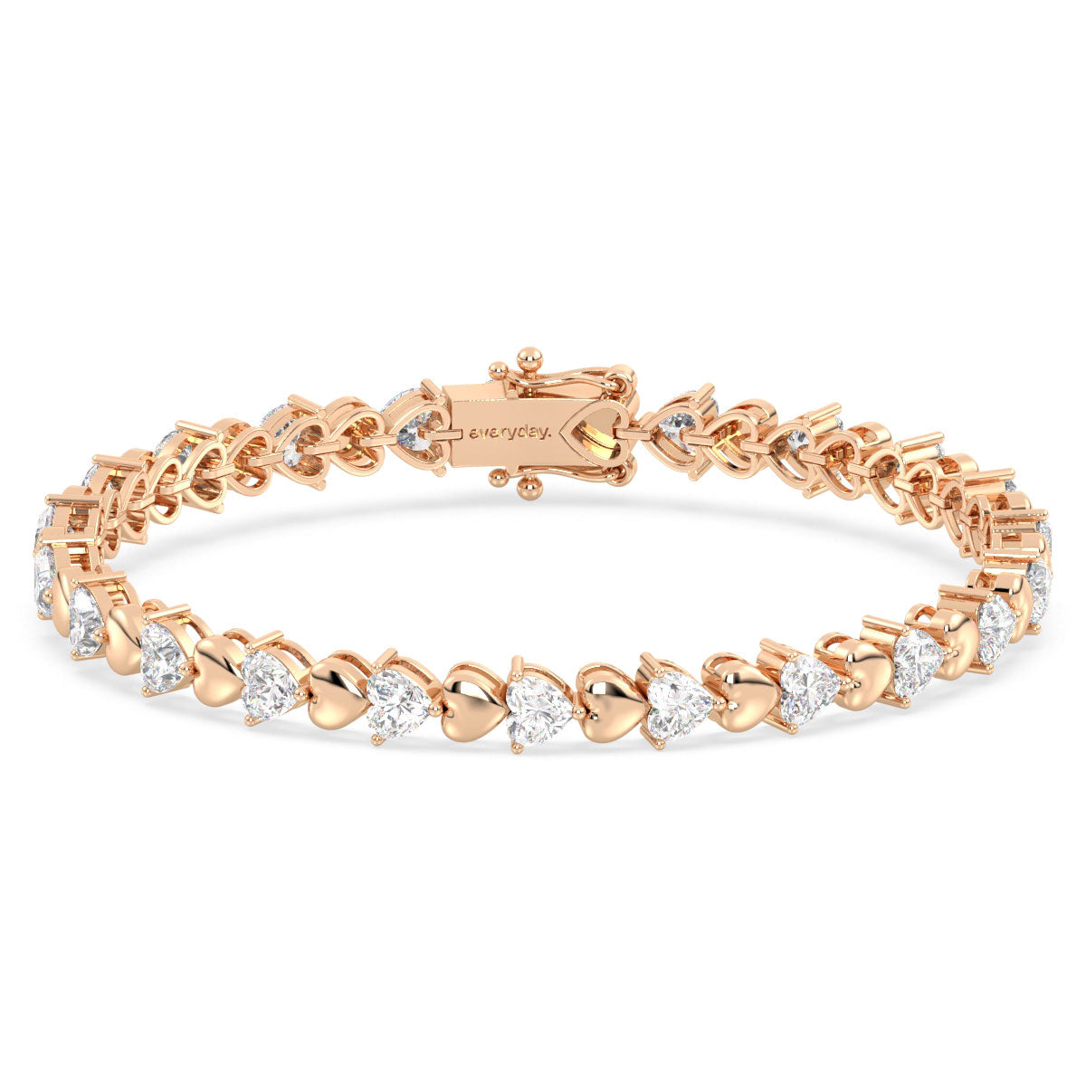 THEODORA ELEVATED HEART CUT TENNIS BRACELET, GOLD