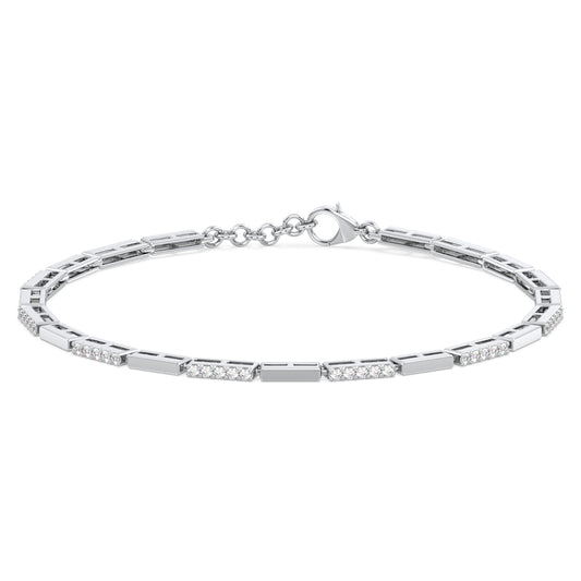 THEODORA DAINTY ROUND CUT DIAMOND TENNIS BRACELET, GOLD