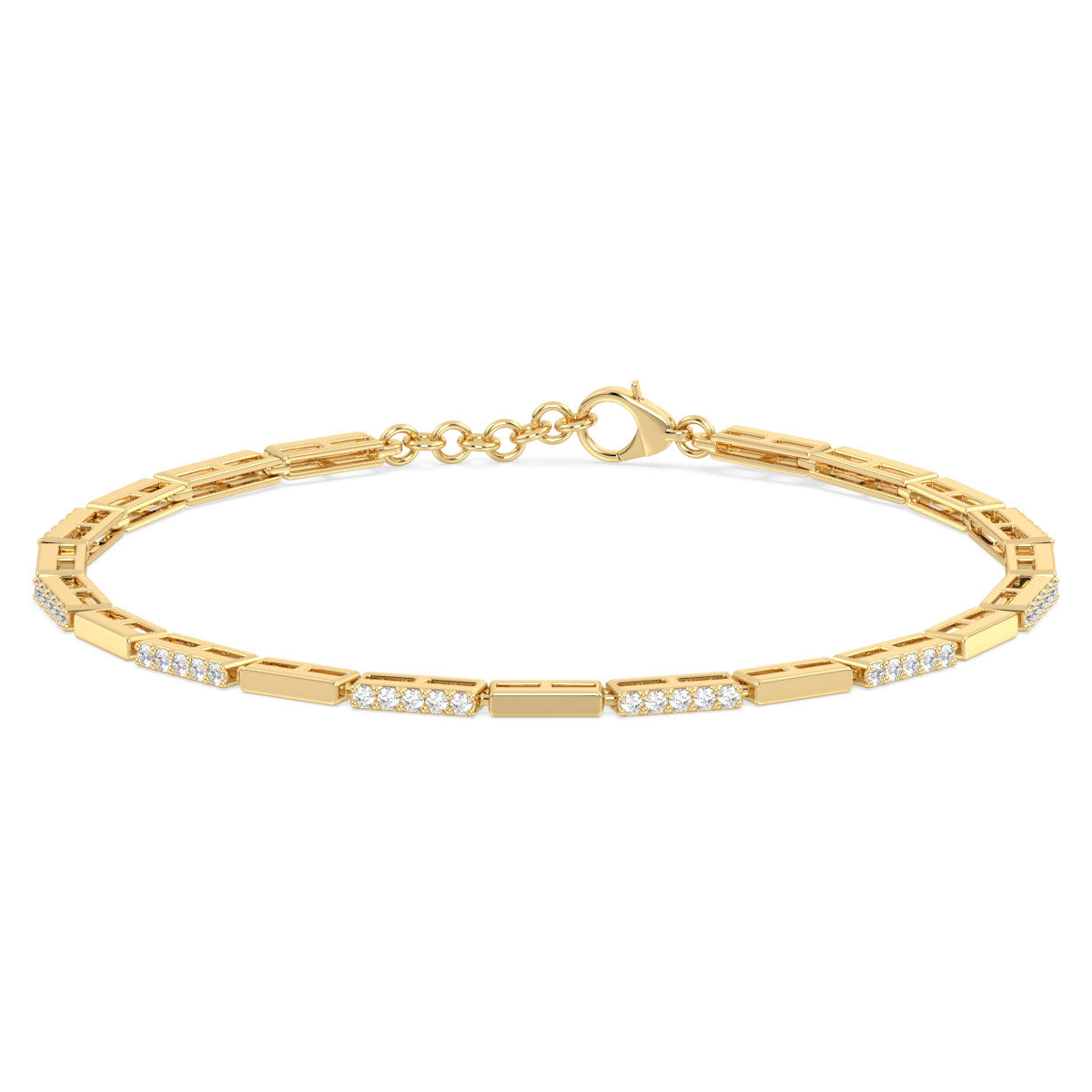 THEODORA DAINTY ROUND CUT DIAMOND TENNIS BRACELET, GOLD