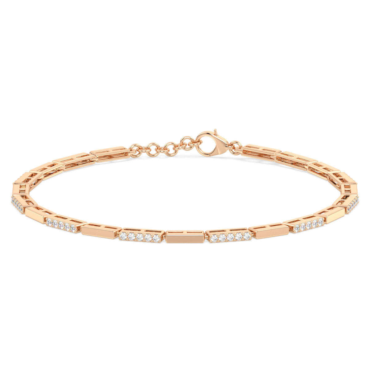 THEODORA DAINTY ROUND CUT DIAMOND TENNIS BRACELET, GOLD