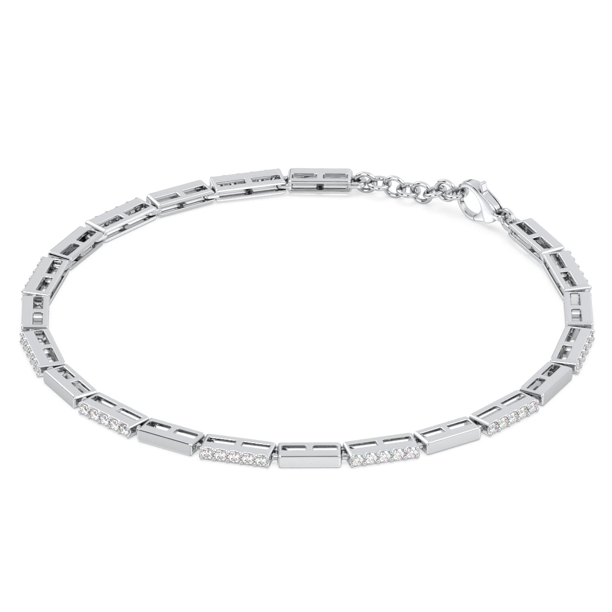 THEODORA DAINTY ROUND CUT DIAMOND TENNIS BRACELET, GOLD