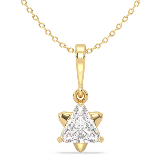 DAMAS TRIANGLE CUT SOLITAIRE STAR PENDANT, GOLD