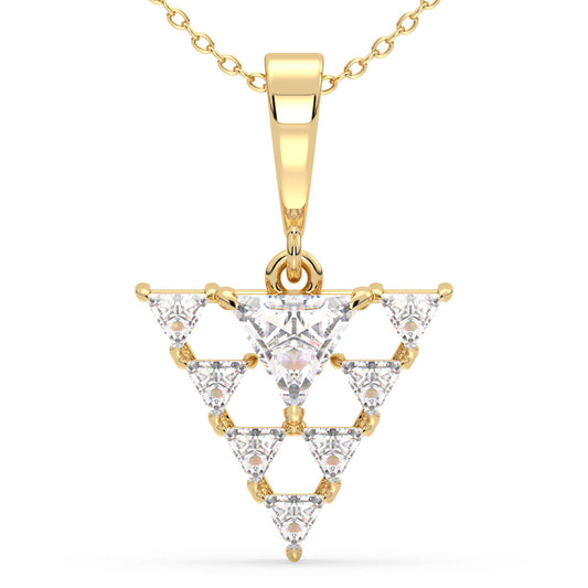 DAMAS TRIANGLE CUT DIAMOND PENDANT, GOLD