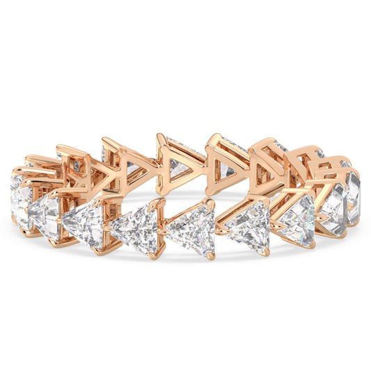 ROSE TRIANGLE CUT DIAMOND ETERNITY RING, GOLD