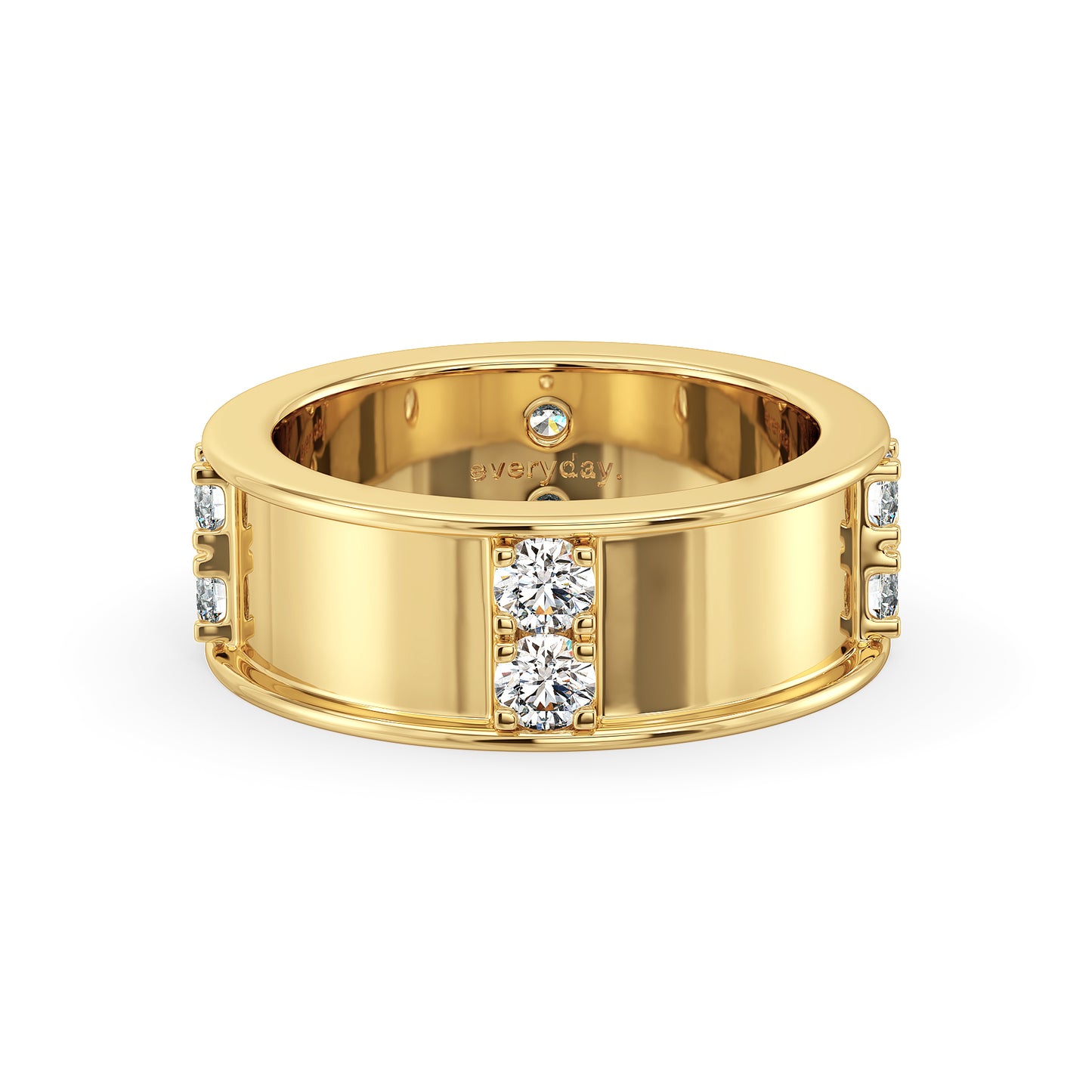 ARTHUR ROUND CUT DIMOND STATION BAND, GOLD