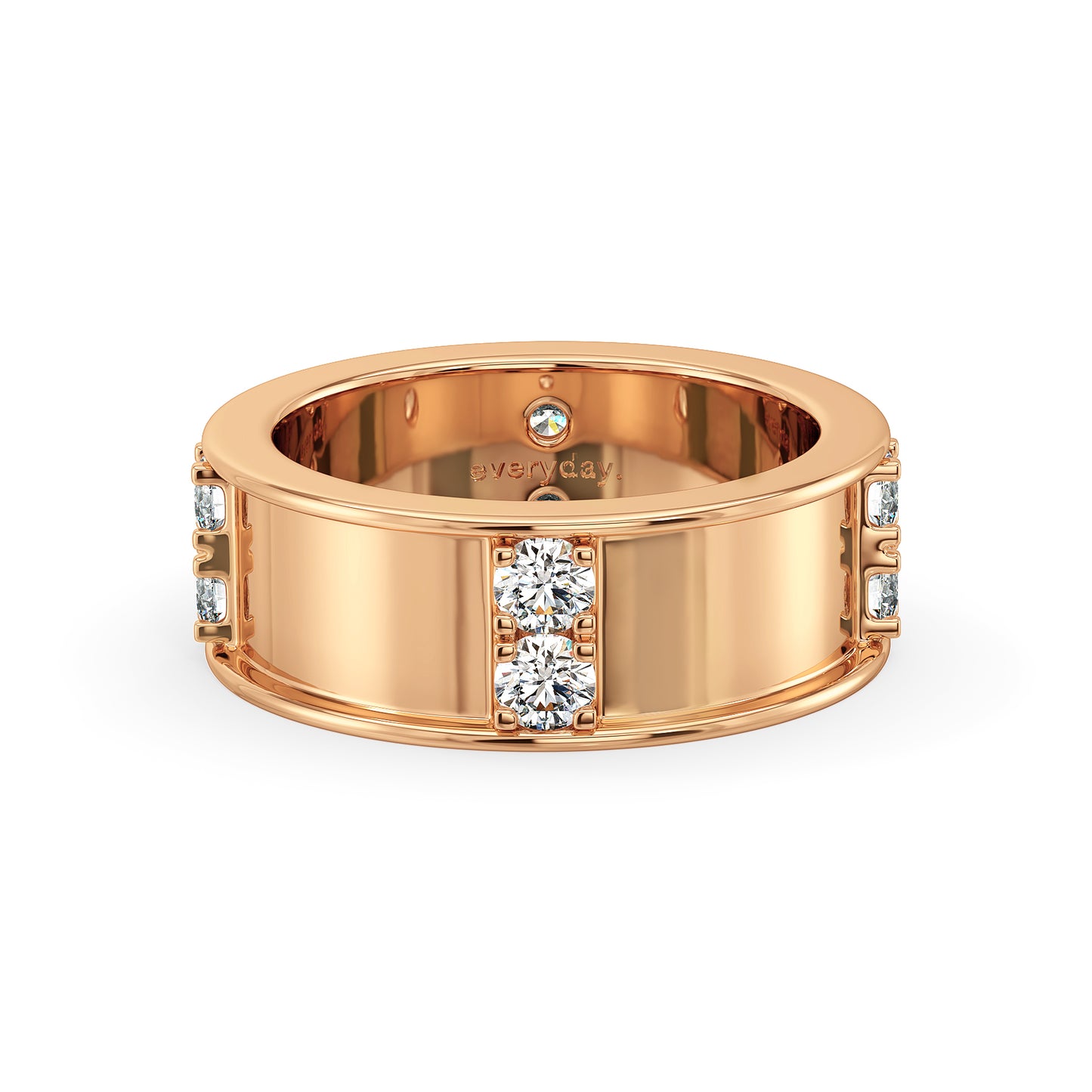 ARTHUR ROUND CUT DIMOND STATION BAND, GOLD