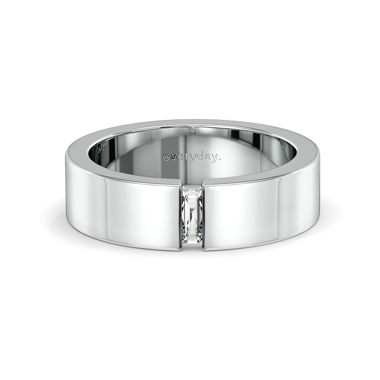 ELIAS CHANNEL SET BAGUETTE CUT DIAMOND BAND, GOLD