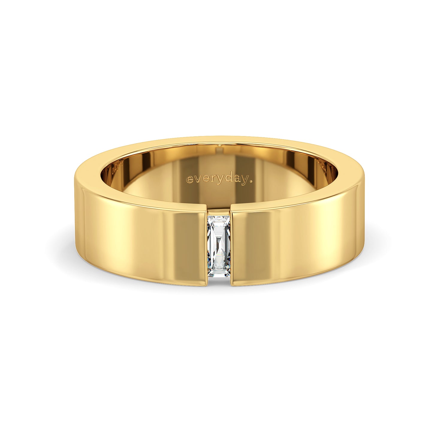 ELIAS CHANNEL SET BAGUETTE CUT DIAMOND BAND, GOLD