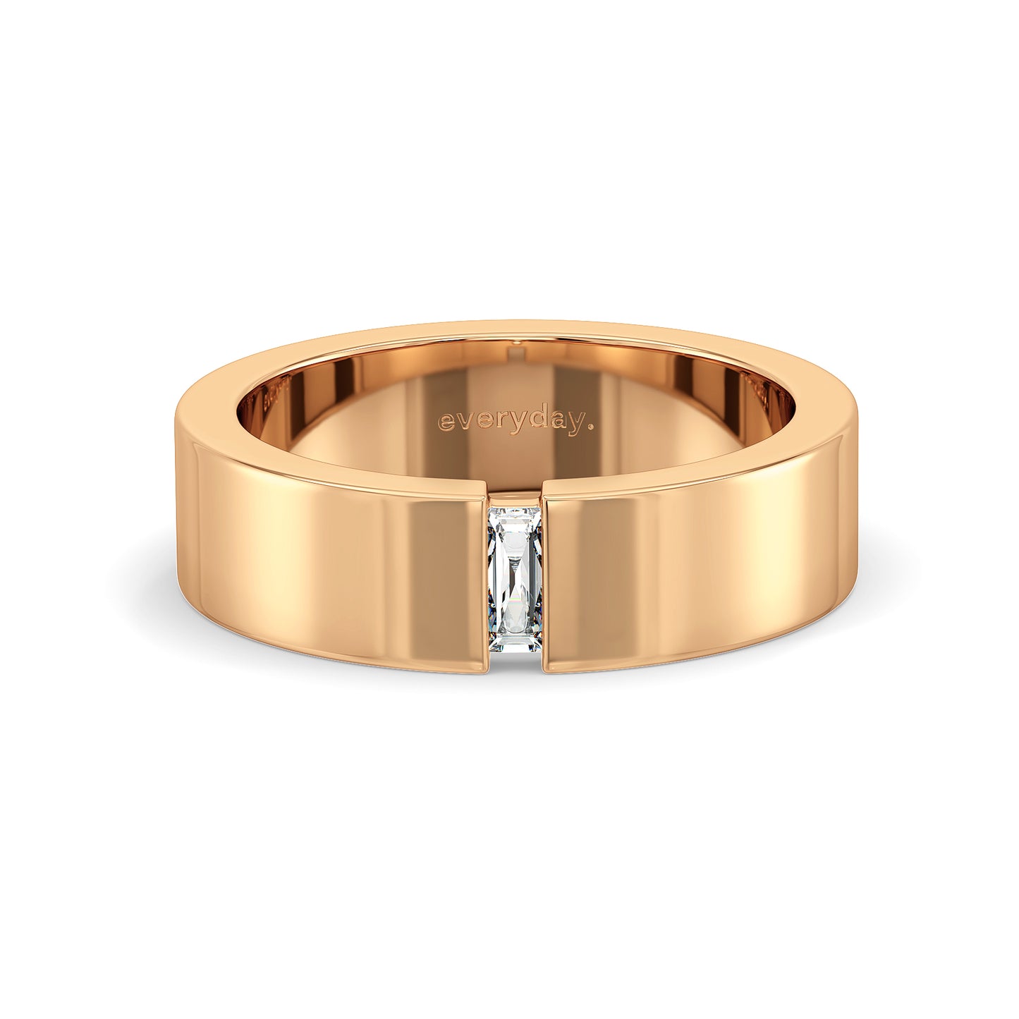 ELIAS CHANNEL SET BAGUETTE CUT DIAMOND BAND, GOLD