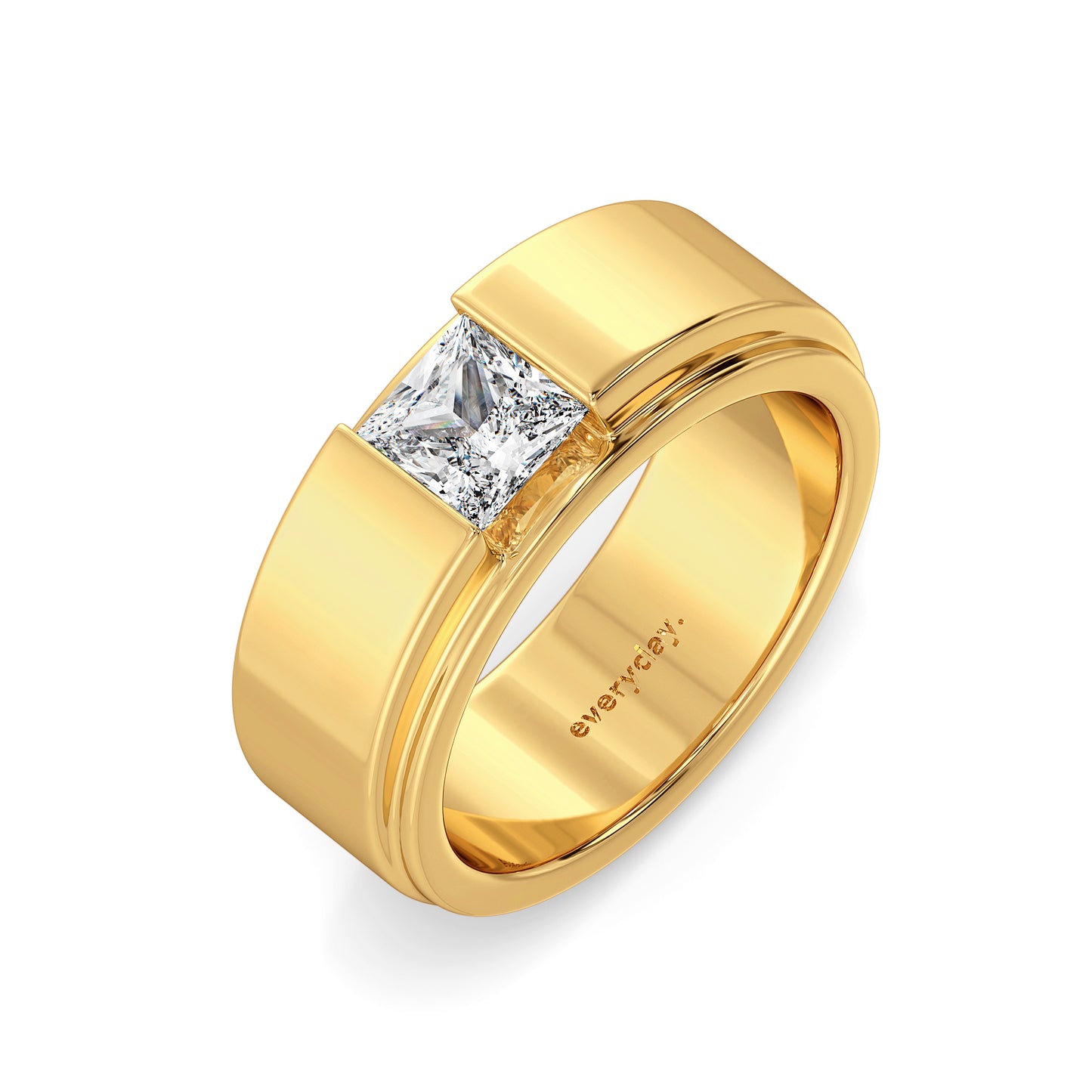 OLIVER ELEVATED PRINCESS CUT SOLITAIRE RING, GOLD