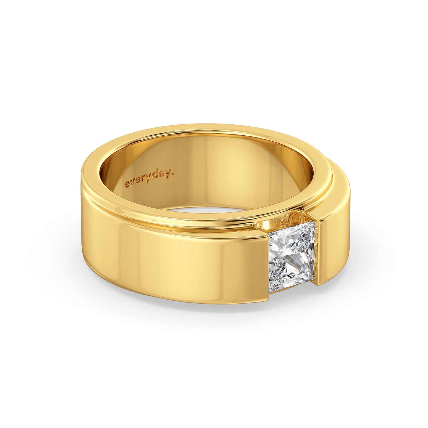 OLIVER ELEVATED PRINCESS CUT SOLITAIRE RING, GOLD