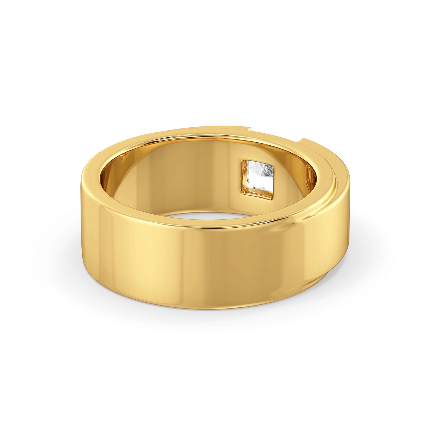 OLIVER ELEVATED PRINCESS CUT SOLITAIRE RING, GOLD