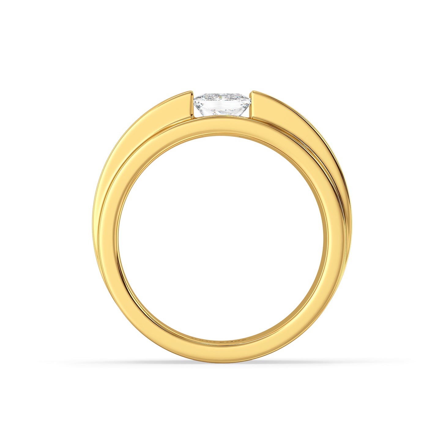 OLIVER ELEVATED PRINCESS CUT SOLITAIRE RING, GOLD