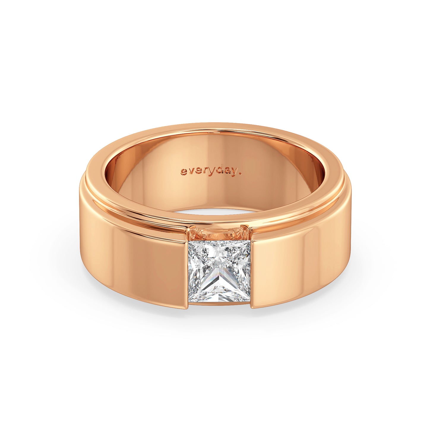 OLIVER ELEVATED PRINCESS CUT SOLITAIRE RING, GOLD