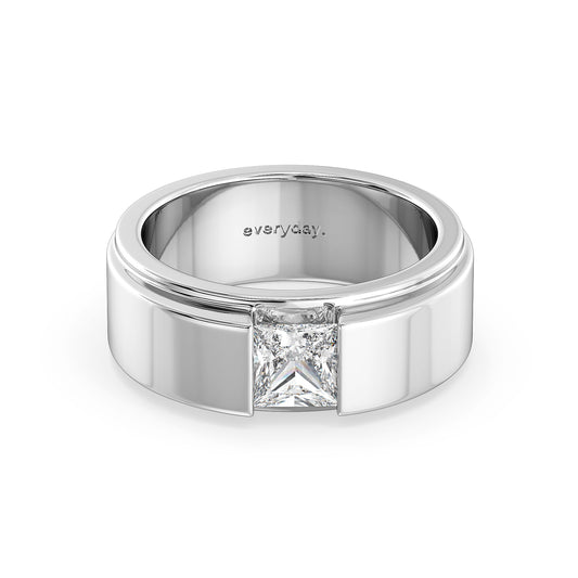 OLIVER ELEVATED PRINCESS CUT SOLITAIRE RING, GOLD