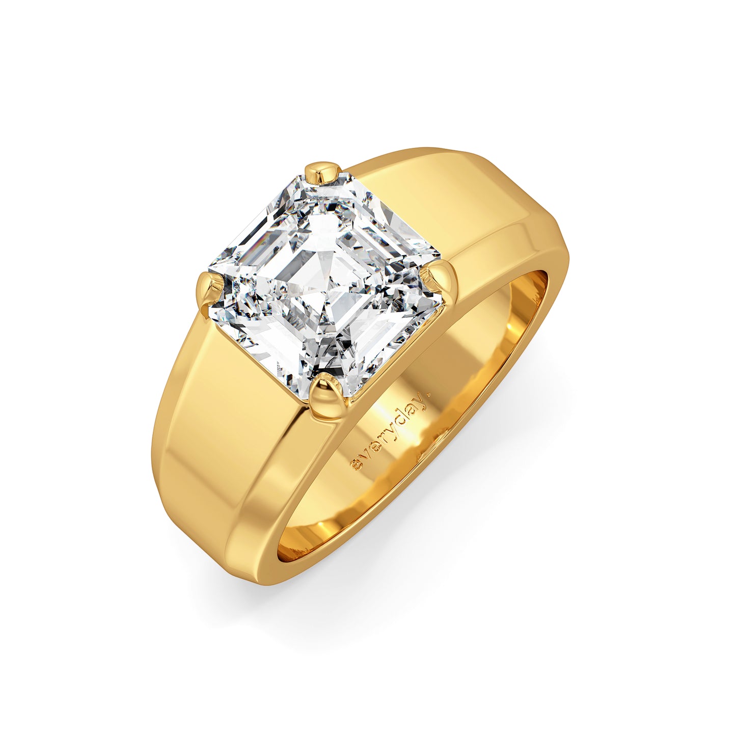 FRANCIS ASSCHER CUT SOLITAIRE RING, GOLD