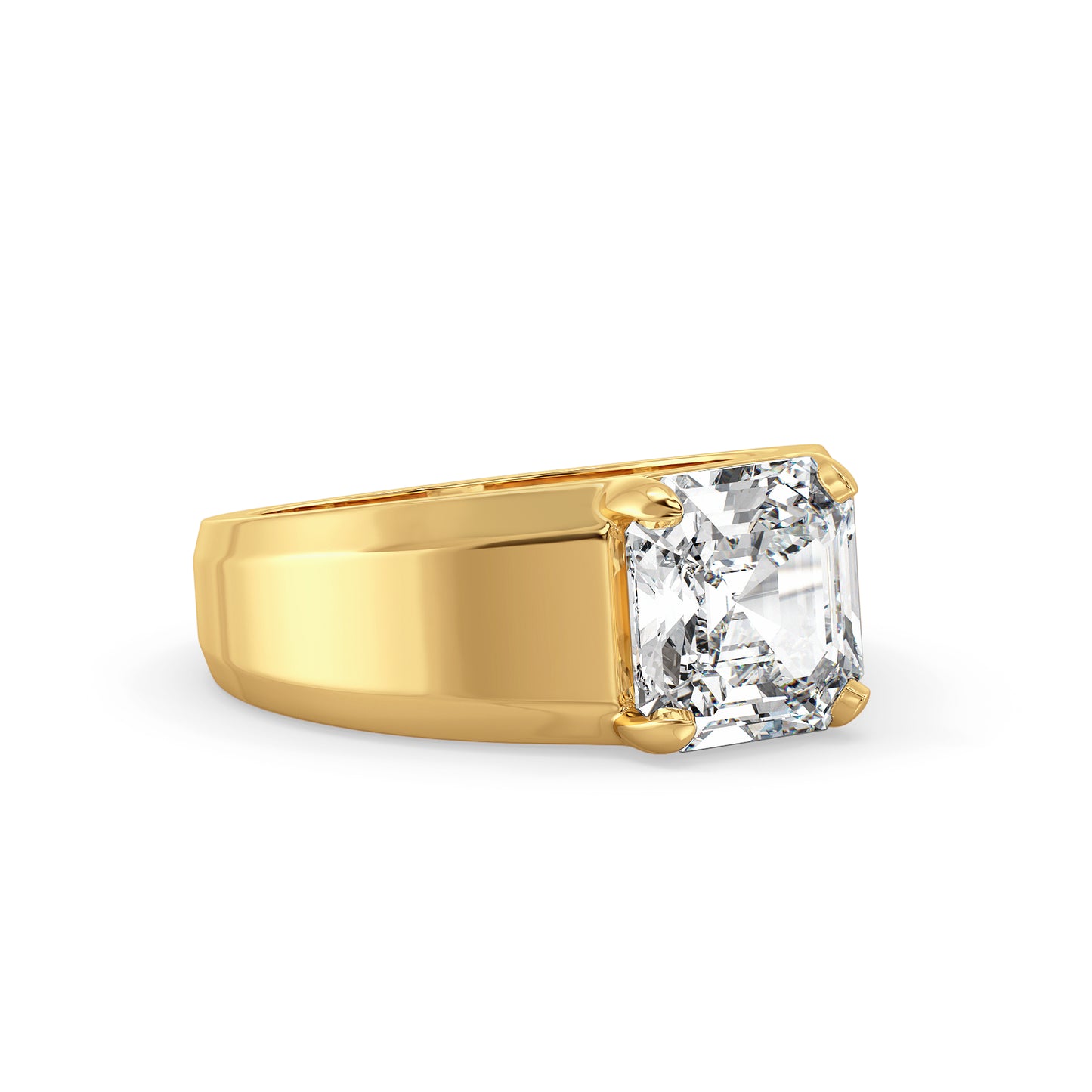 FRANCIS ASSCHER CUT SOLITAIRE RING, GOLD