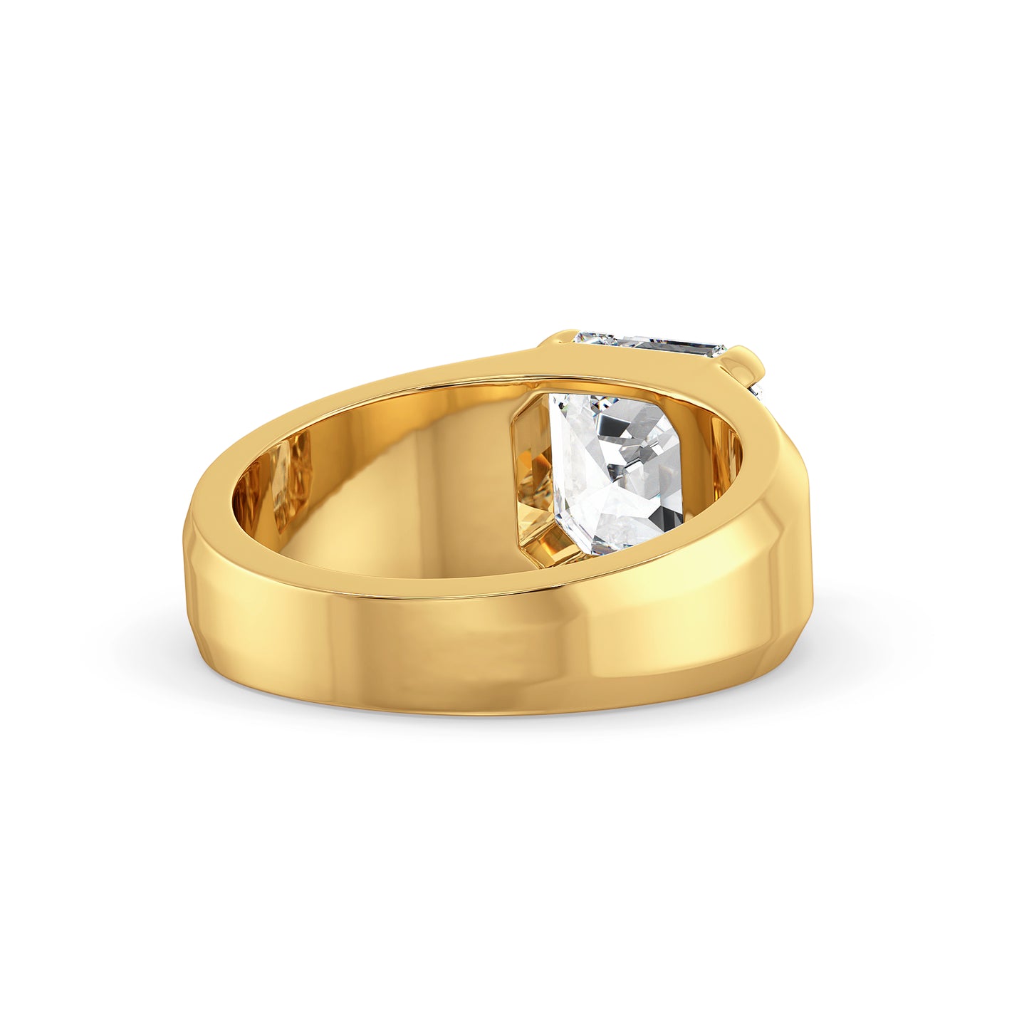 FRANCIS ASSCHER CUT SOLITAIRE RING, GOLD