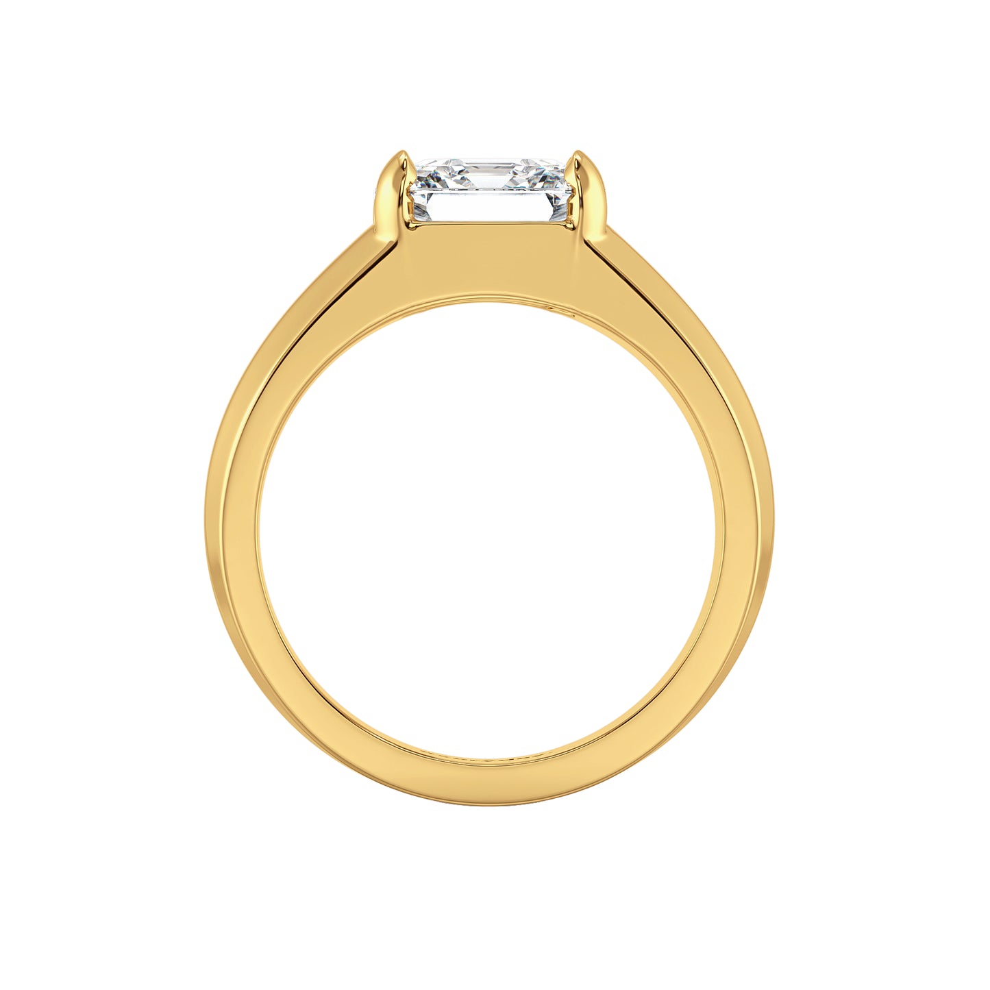 FRANCIS ASSCHER CUT SOLITAIRE RING, GOLD