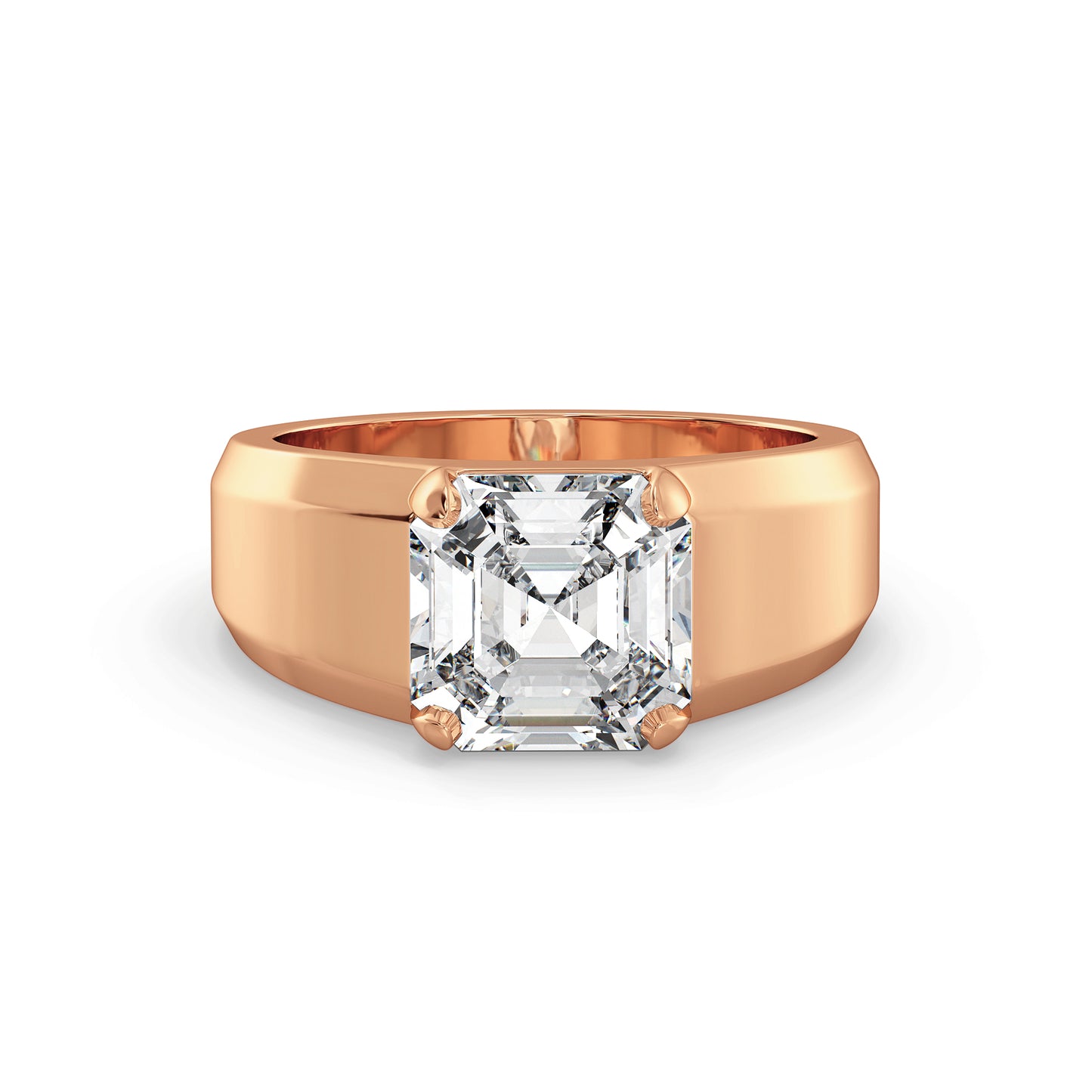 FRANCIS ASSCHER CUT SOLITAIRE RING, GOLD