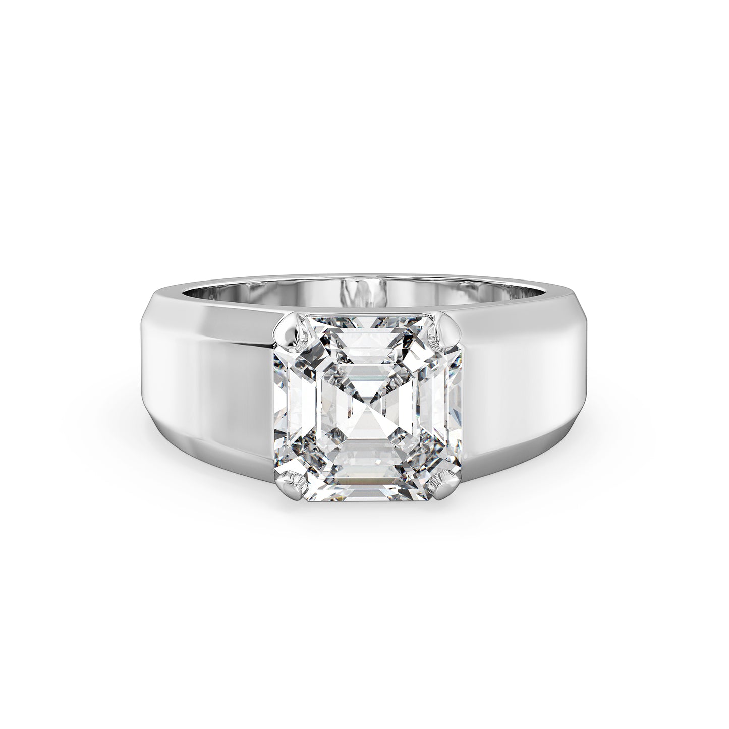 FRANCIS ASSCHER CUT SOLITAIRE RING, GOLD