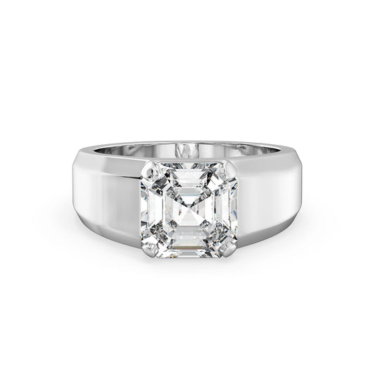 FRANCIS ASSCHER CUT SOLITAIRE RING, GOLD