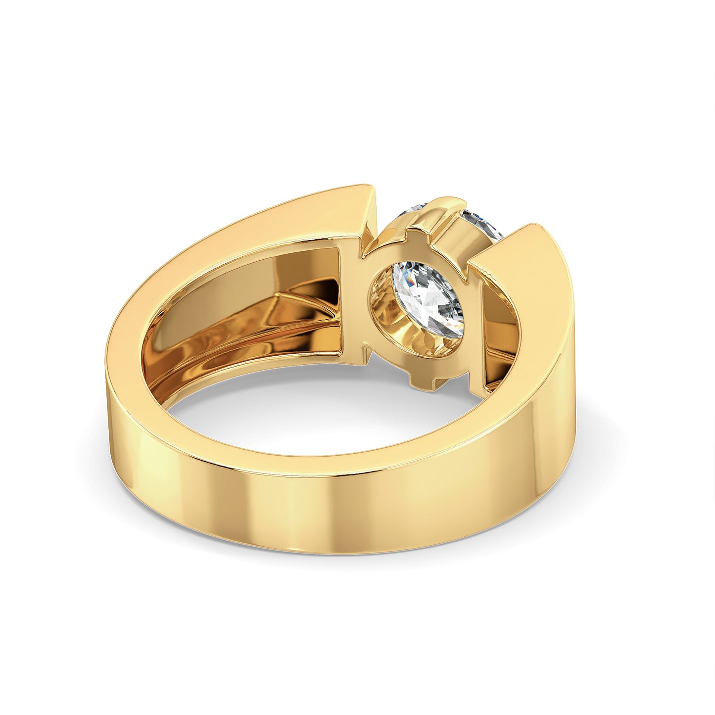 ARTHUR ROUND CUT SOLITAIRE BOLD RING, GOLD