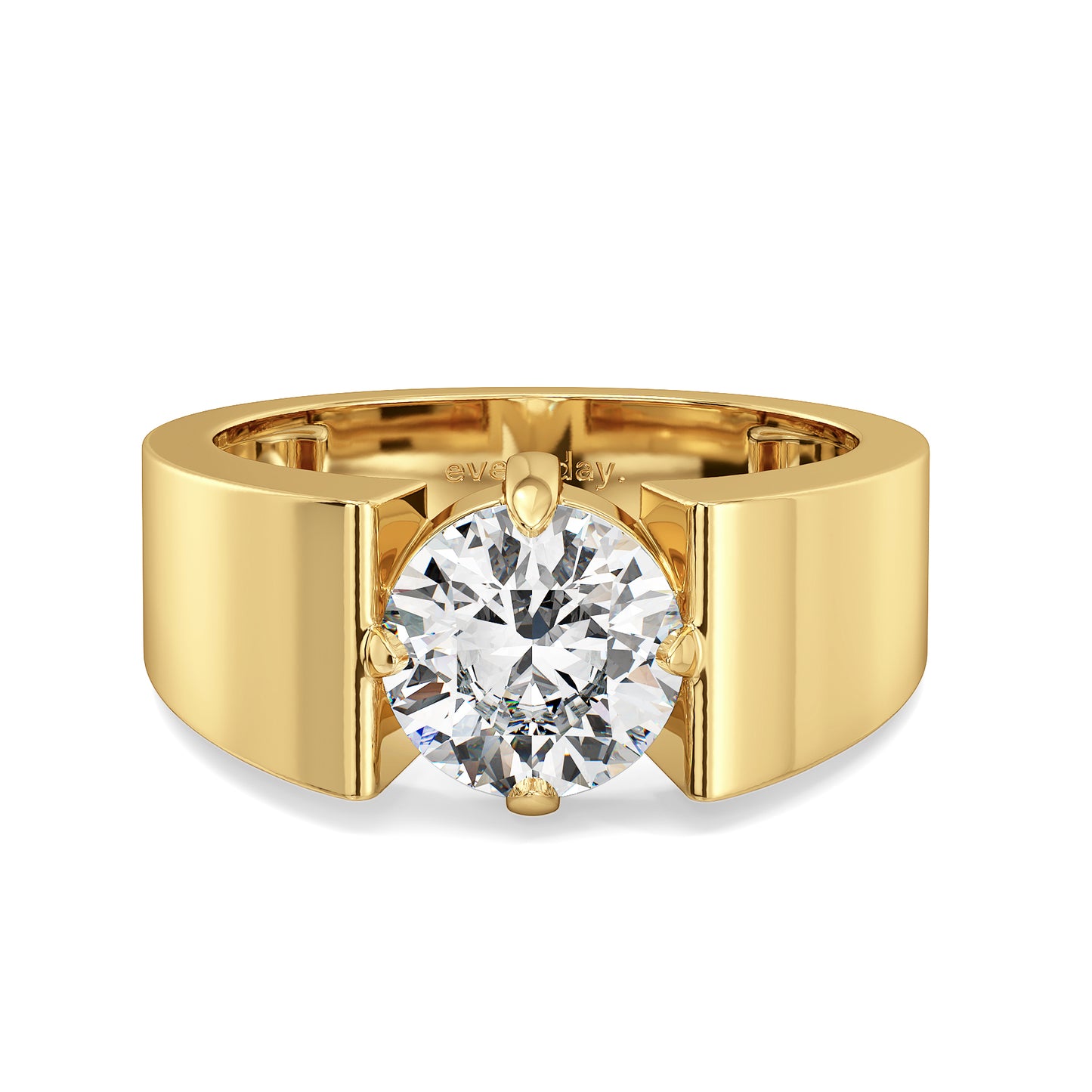 ARTHUR ROUND CUT SOLITAIRE BOLD RING, GOLD