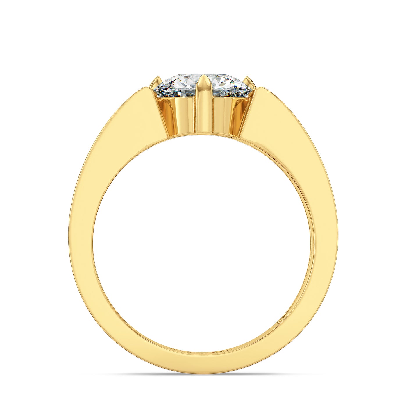 ARTHUR ROUND CUT SOLITAIRE BOLD RING, GOLD