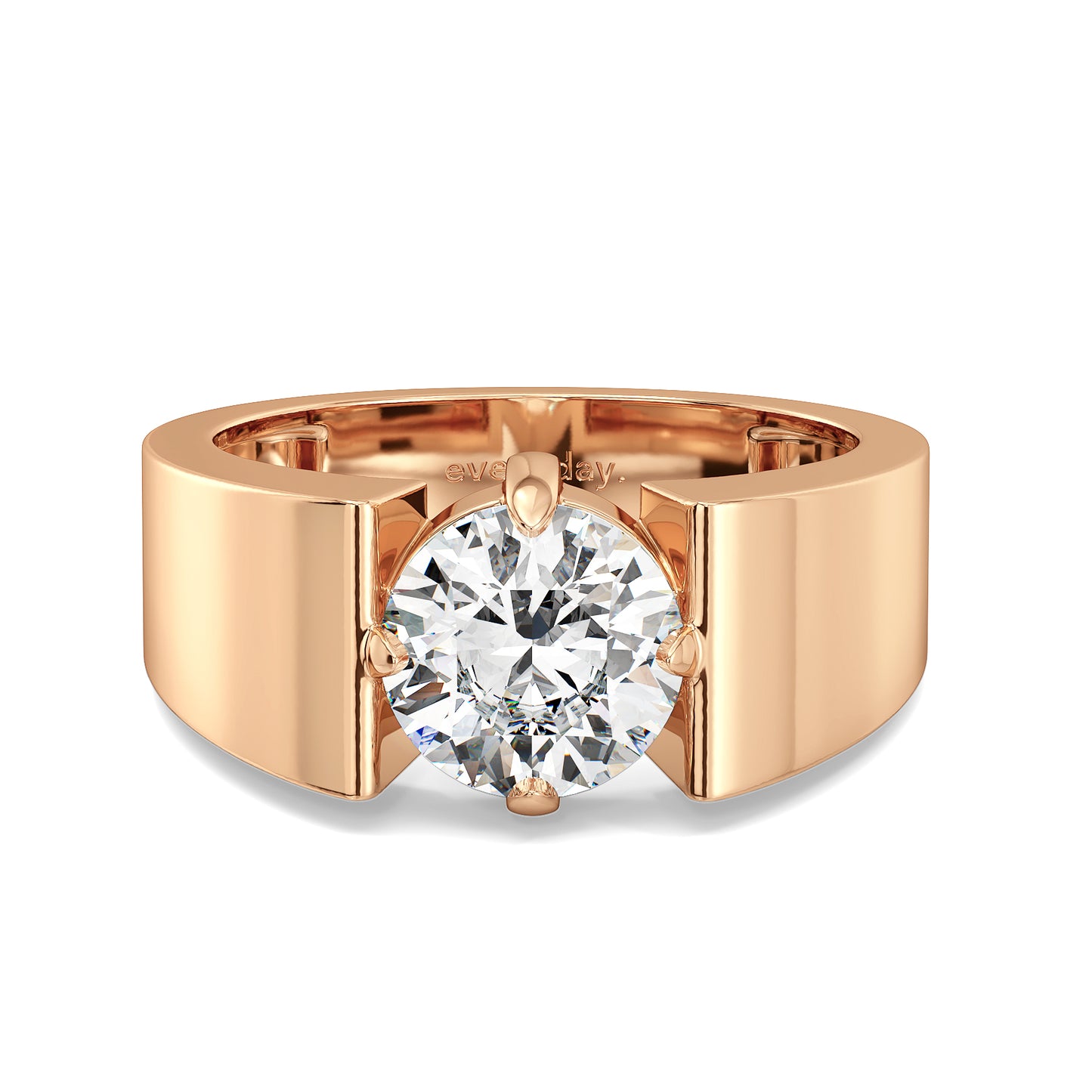 ARTHUR ROUND CUT SOLITAIRE BOLD RING, GOLD