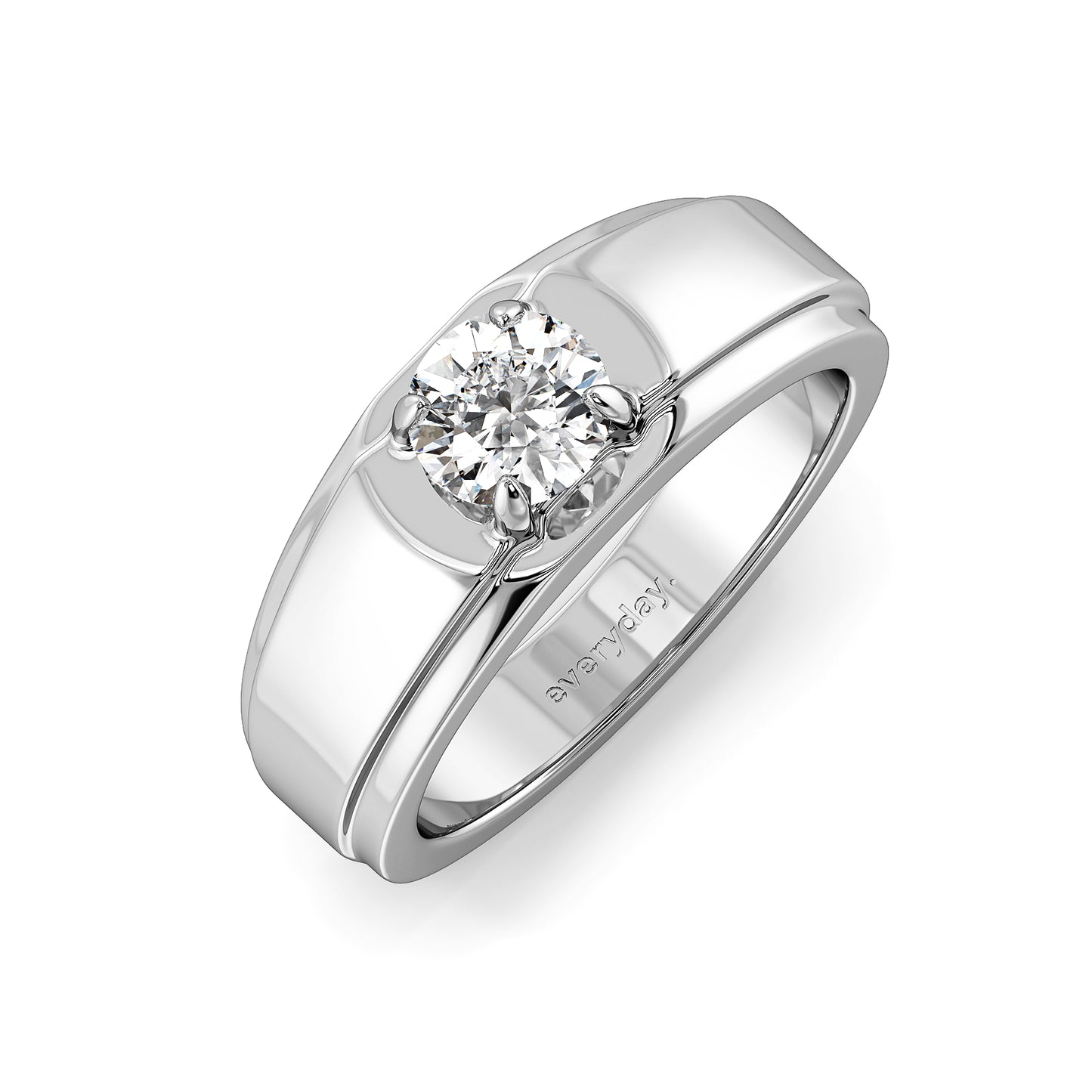 ARTHUR ELEVATED ROUND CUT SOLITAIRE RING, GOLD