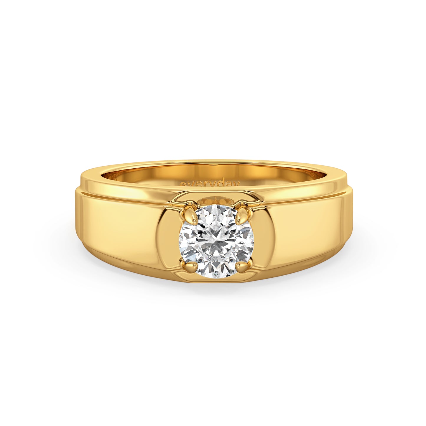 ARTHUR ELEVATED ROUND CUT SOLITAIRE RING, GOLD