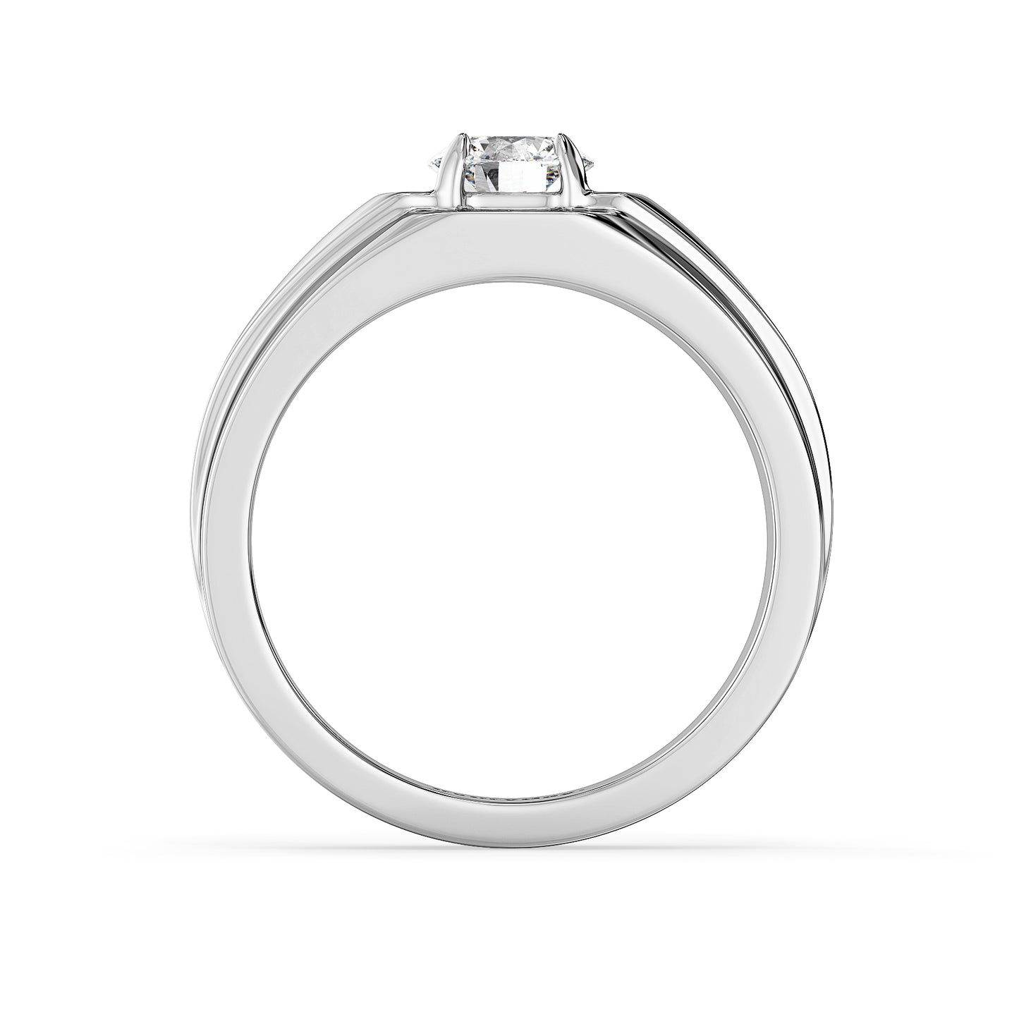 ARTHUR ELEVATED ROUND CUT SOLITAIRE RING, GOLD