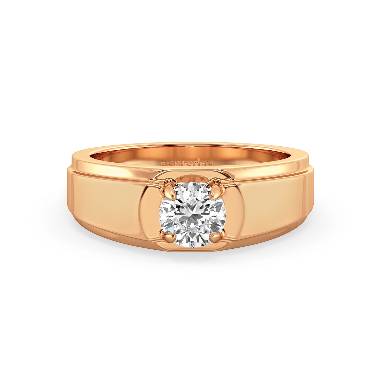 ARTHUR ELEVATED ROUND CUT SOLITAIRE RING, GOLD