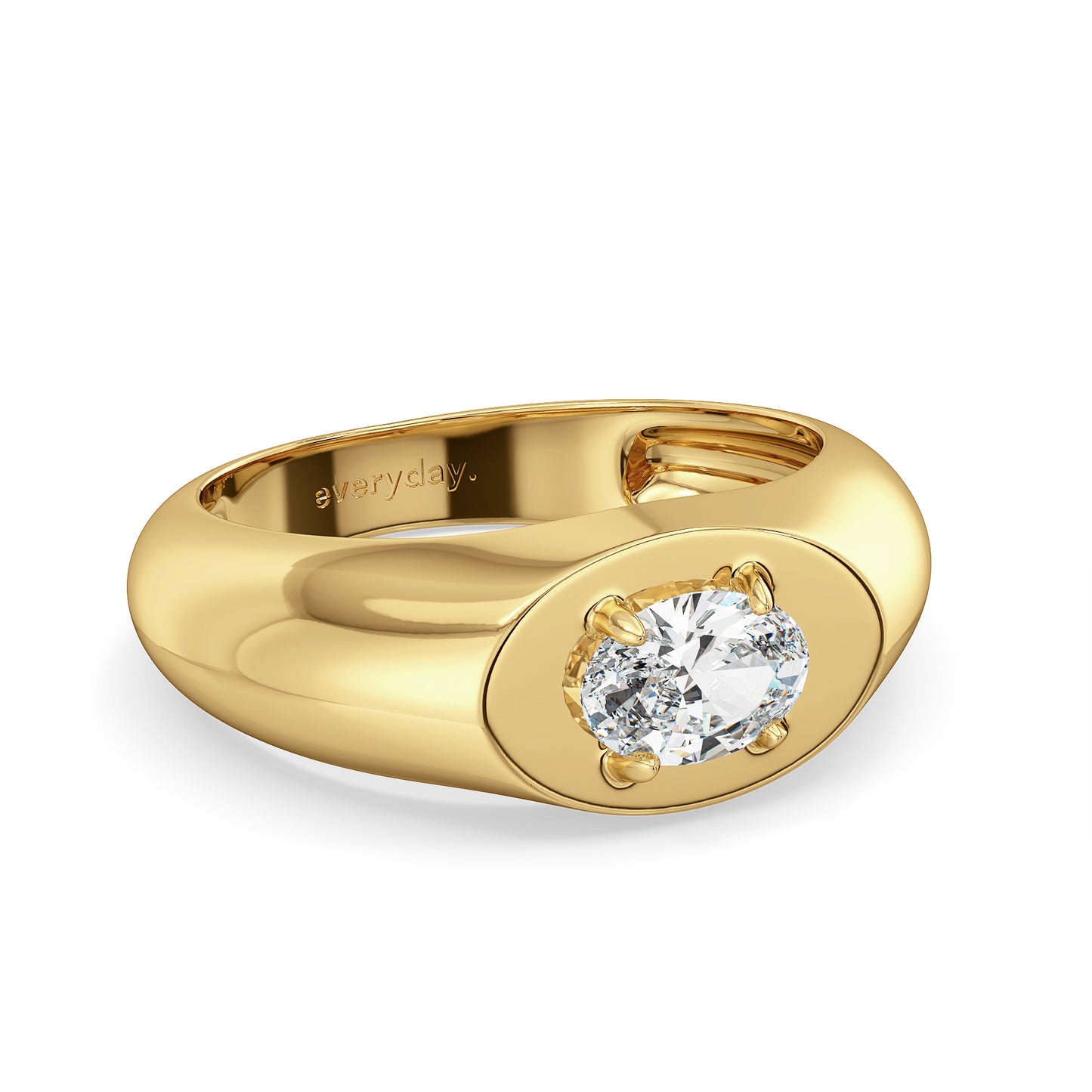 AMBROSE ELEVATED OVAL CUT LAB GROWN DIAMOND SOLITAIRE ENGAGEMENT RING, GOLD