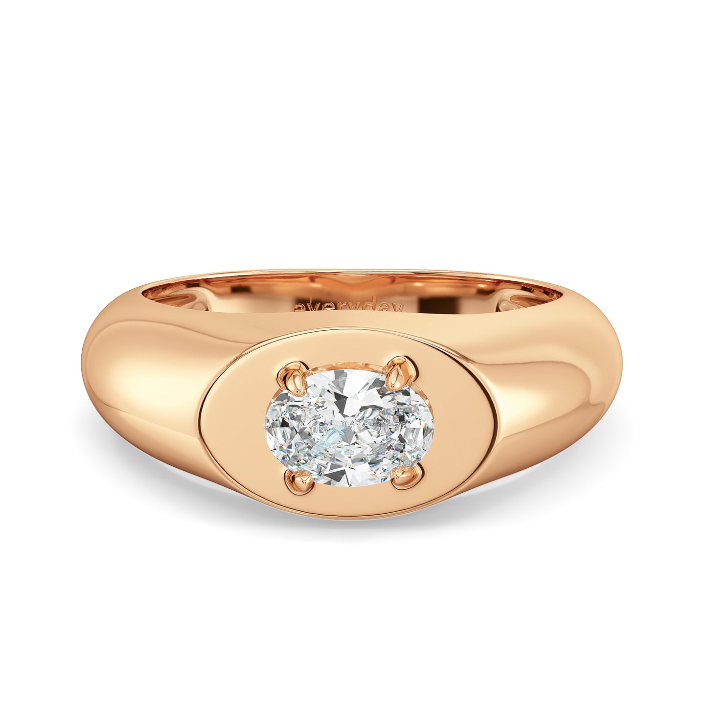 AMBROSE ELEVATED OVAL CUT LAB GROWN DIAMOND SOLITAIRE ENGAGEMENT RING, GOLD