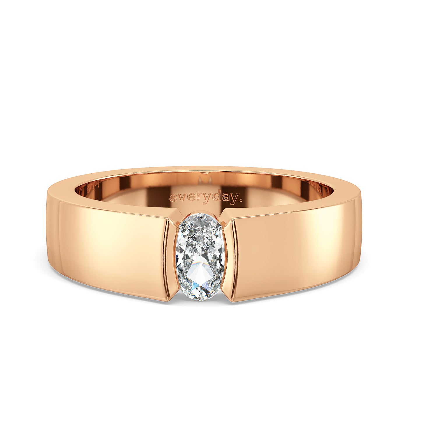 AMBROSE CHANNEL SET OVAL CUT SOLITAIRE RING, GOLD