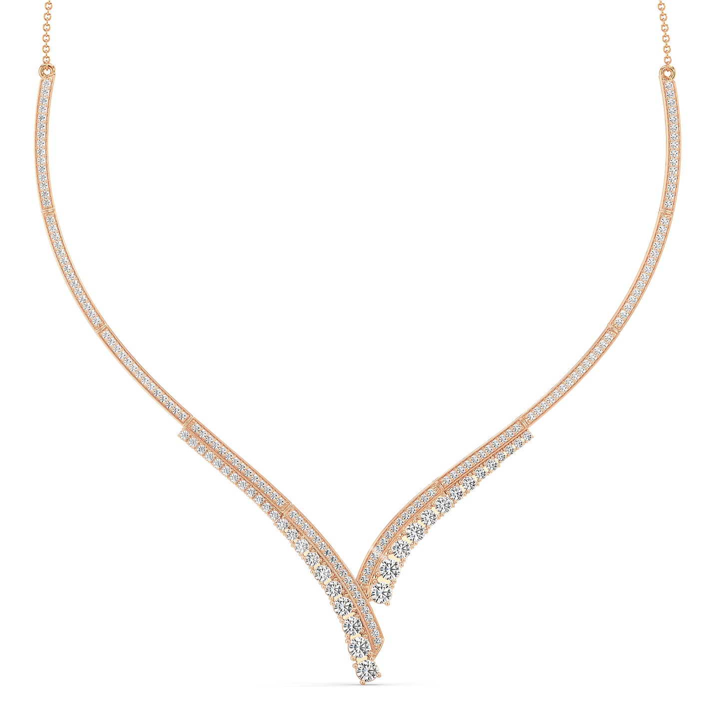 IRIS ROUND CUT DIAMOND STUDDED STATEMENT NECKLACE, GOLD