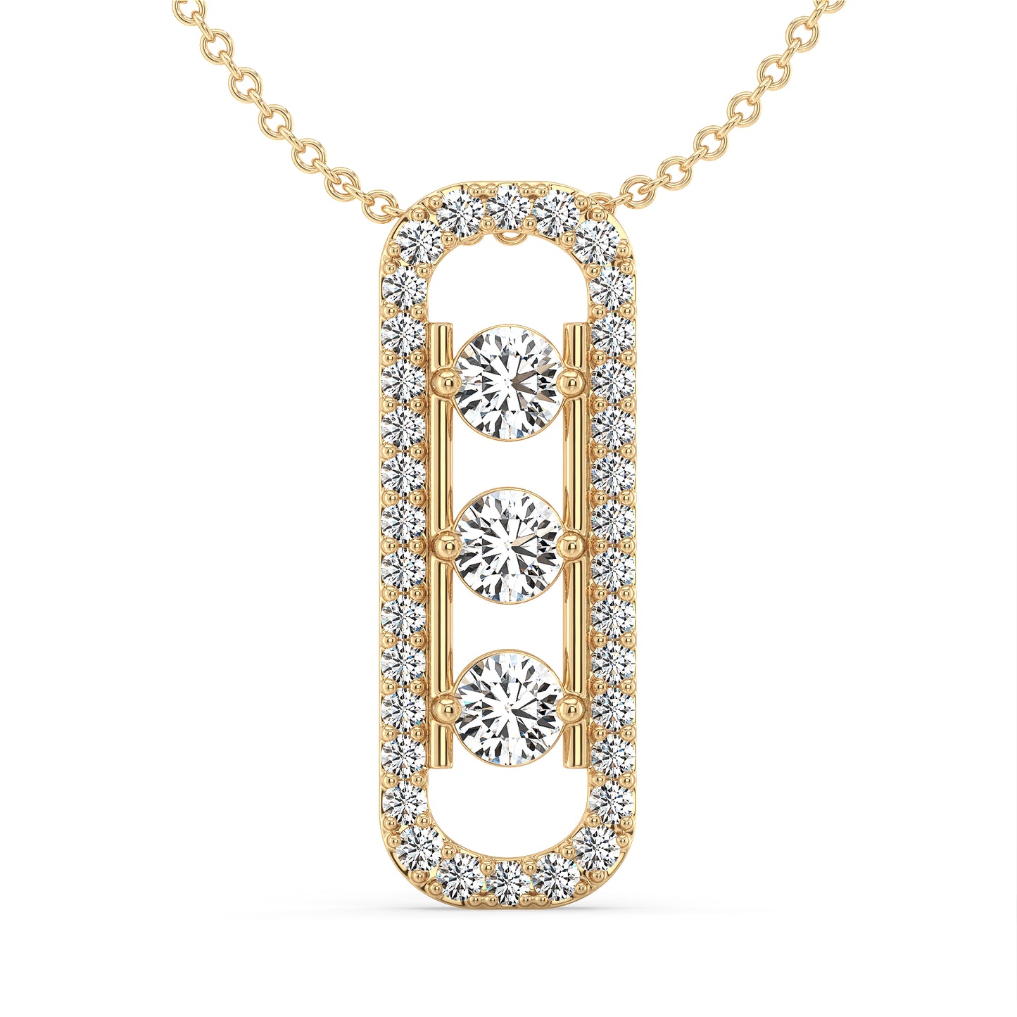 IRIS ROUND CUT DIAMOND ELEGANT PENDANT, GOLD