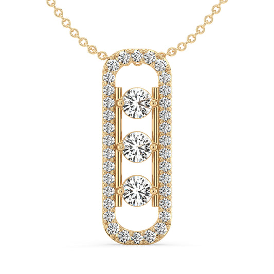 IRIS ROUND CUT DIAMOND ELEGANT PENDANT, GOLD