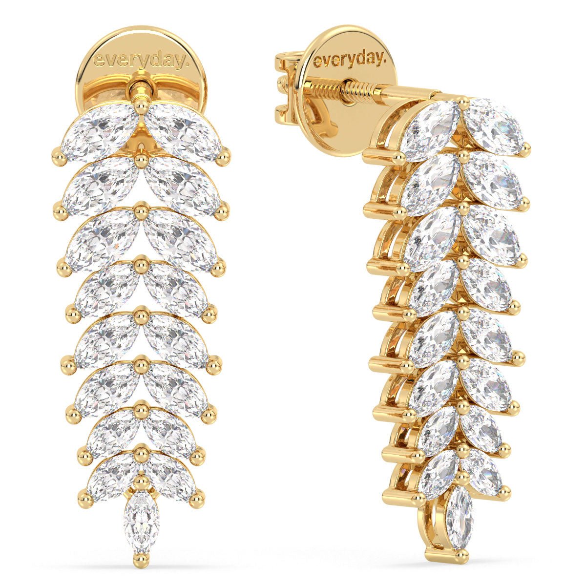 LILETTA FANCY MARQUISE CUT DIAMOND DROPS, GOLD