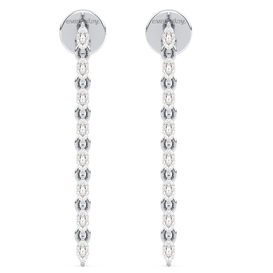 LILETTA MARQUISE CUT DIAMOND TENNIS EARRINGS, GOLD