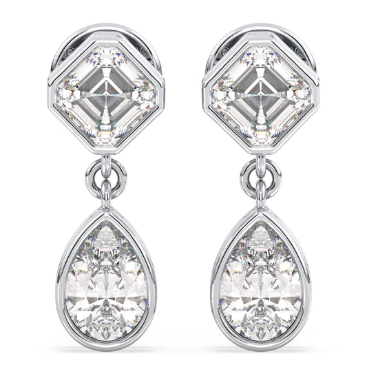 LILY BEZEL SET ASCHER AND PEAR CUT DROPS, GOLD