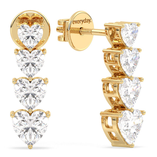 CLEMENCE HEART CUT FOUR TIER DROPS, GOLD