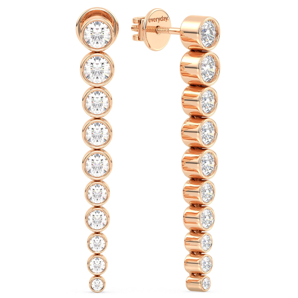 SOPHIA BEZEL SET ROUND CUT DIAMOND DROPS, GOLD