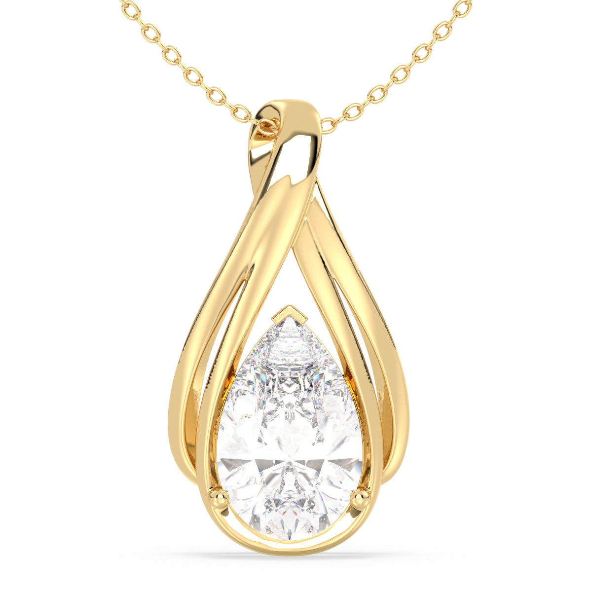 MARGUERITE EXQUISITE PEAR PENDANT, GOLD