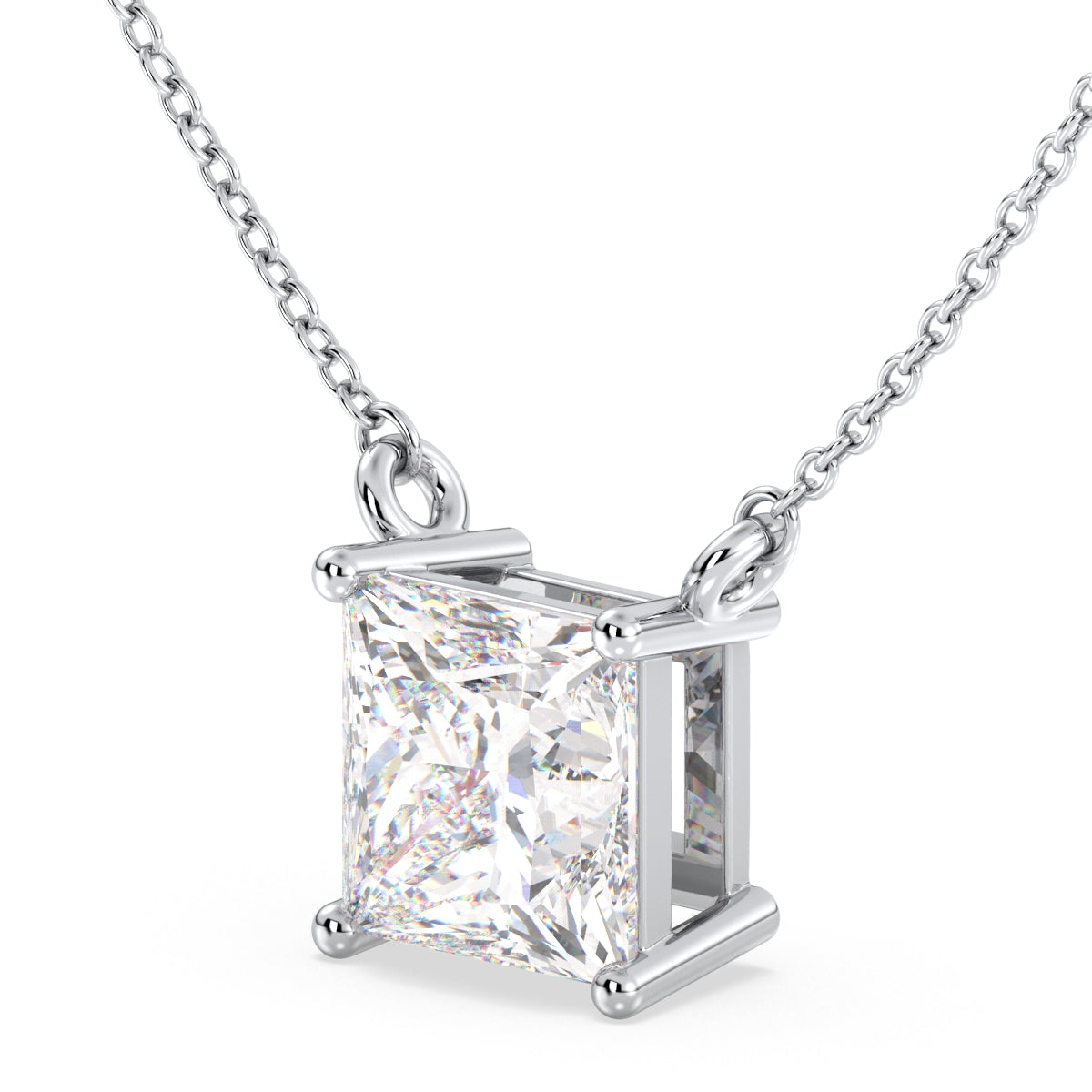 AZALEA PRINCESS CUT SOLITAIRE RIVIÈRE NECKLET, GOLD